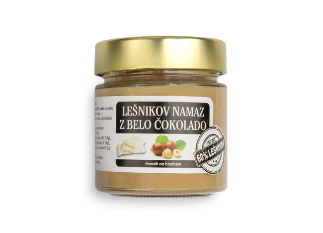 Lešnikov namaz z belo čokolado